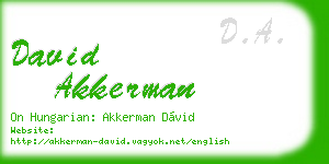 david akkerman business card